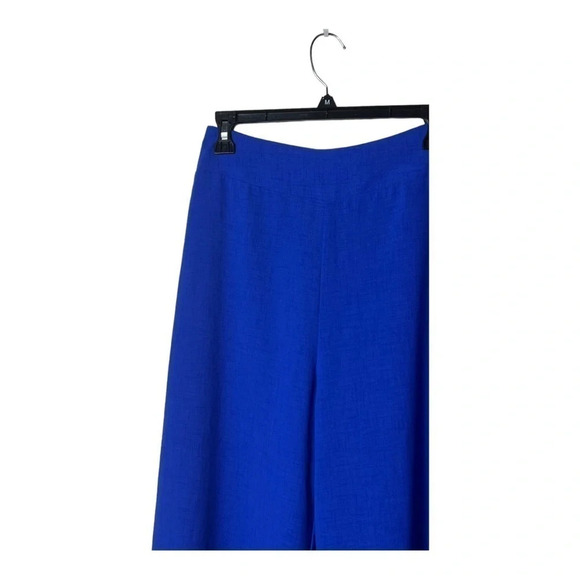 1381. L’ATISTE BY AMY HIGH WAIST WIDE LEG PANTS BRIGHT ROYAL BLUE IN COLOR SMALL - Picture 3 of 9